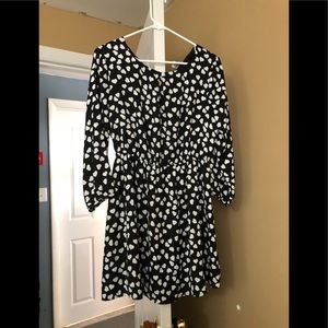 Black with white hearts dress
